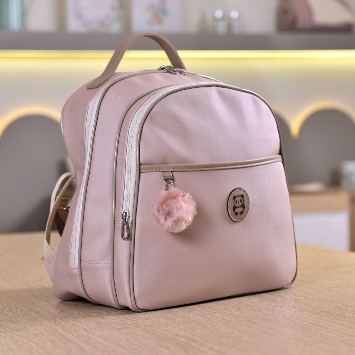 Mochila Maternidade Bebê Panda Rosa