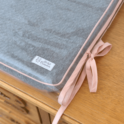 Trocador Matelasse Cinza/Rosa
