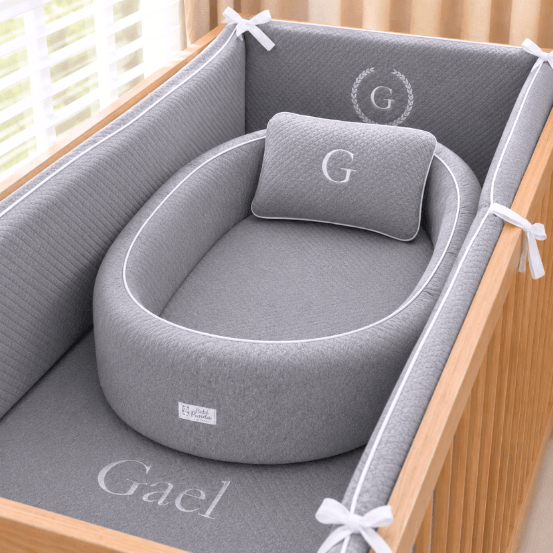 Ninho Redutor de Berço para Bebê Matelasse Soft Touch Cinza