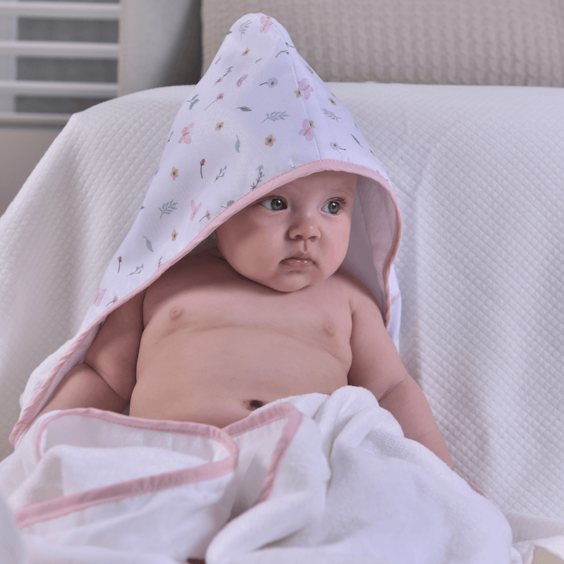 Toalha de Banho com Capuz para Bebê Borboletas