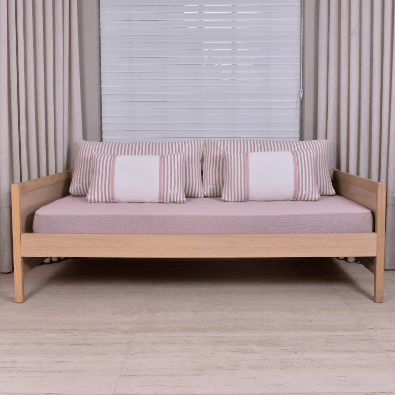 Kit Cama Auxiliar Tricot Elegance Listrado Rosé - 5 peças
