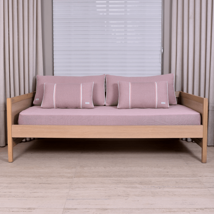 Kit Cama Auxiliar Tricot Elegance Trançado Rosé - 5 peças